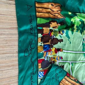 Vintage Carleton Varney silk scarf 35" square. 100% silk